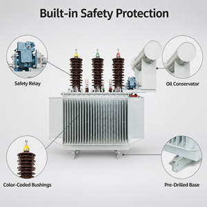 35kV 0.4kV Step Down Oil Immersed Power Transformer