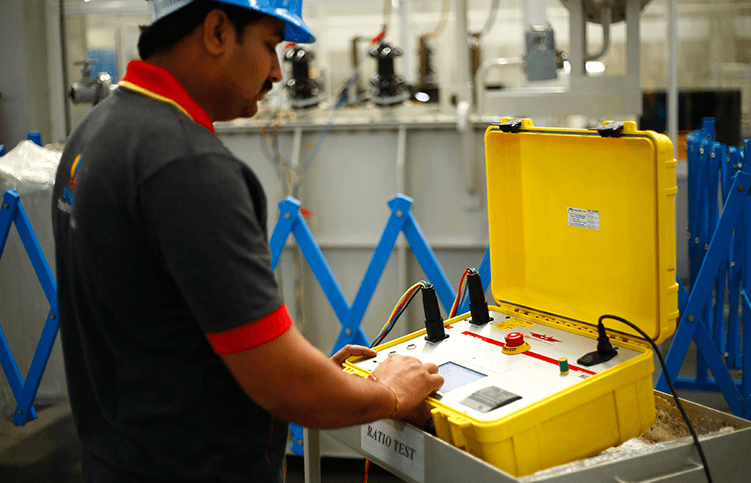 Factory routine testing laboratory bay for transformers